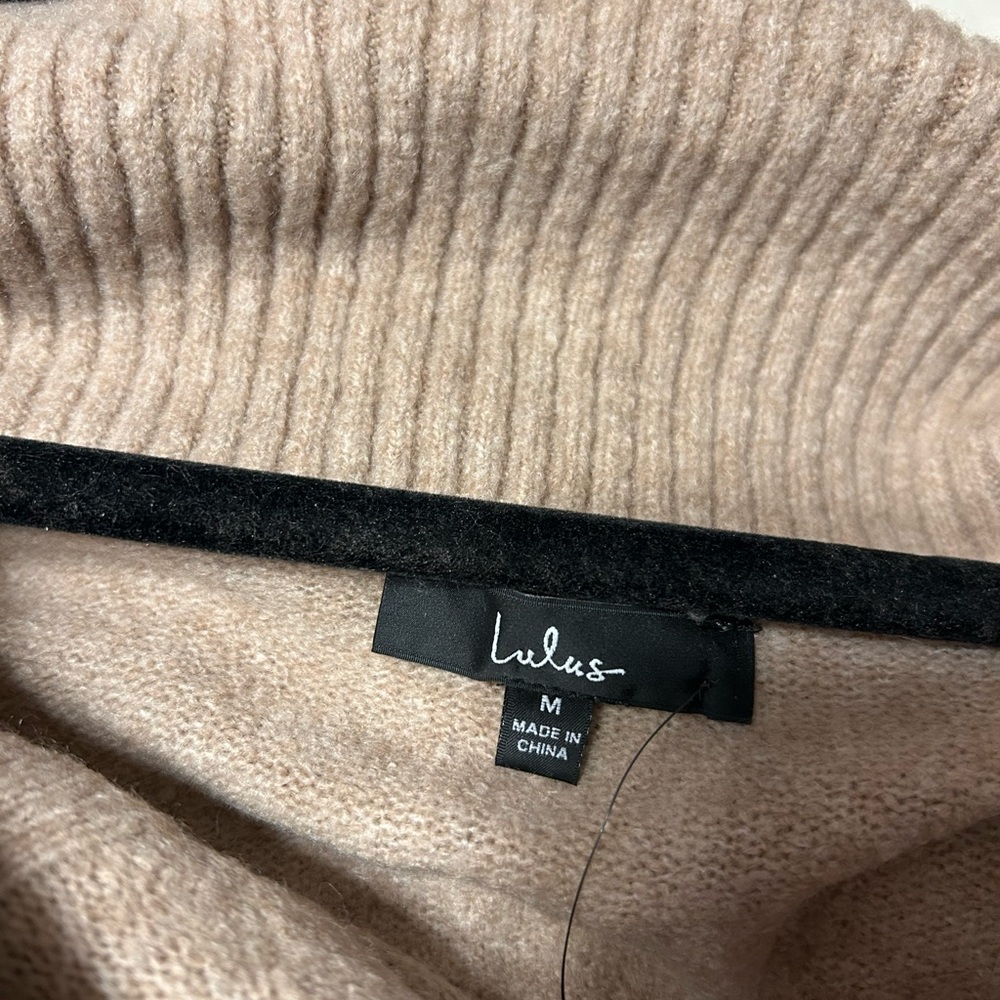 Lulu's Elegant Tan Cable Knit Sweater - Picture 2 of 4